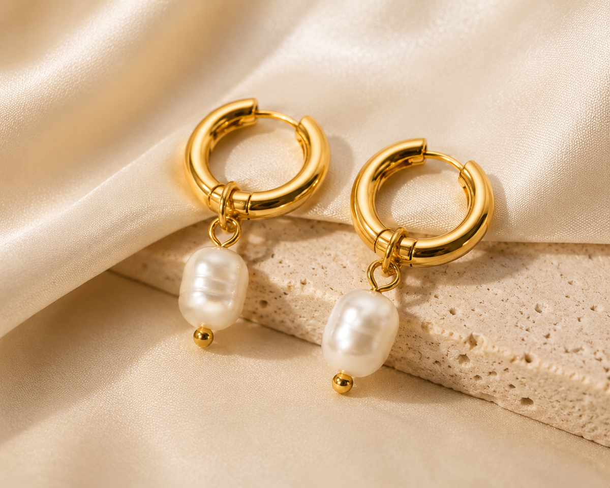 Luna Pearl Hoops