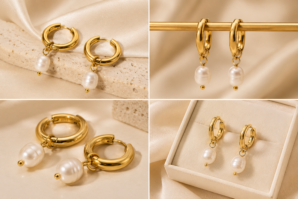 Luna Pearl Hoops