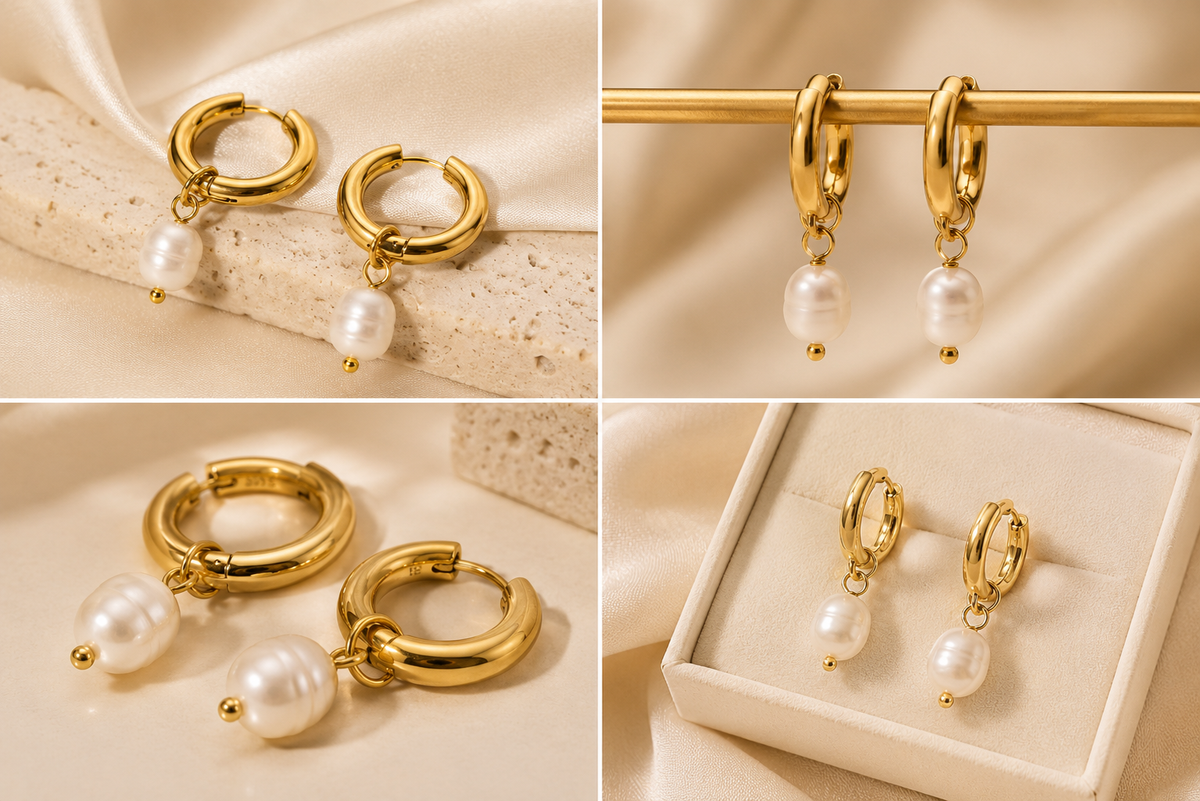 Luna Pearl Hoops